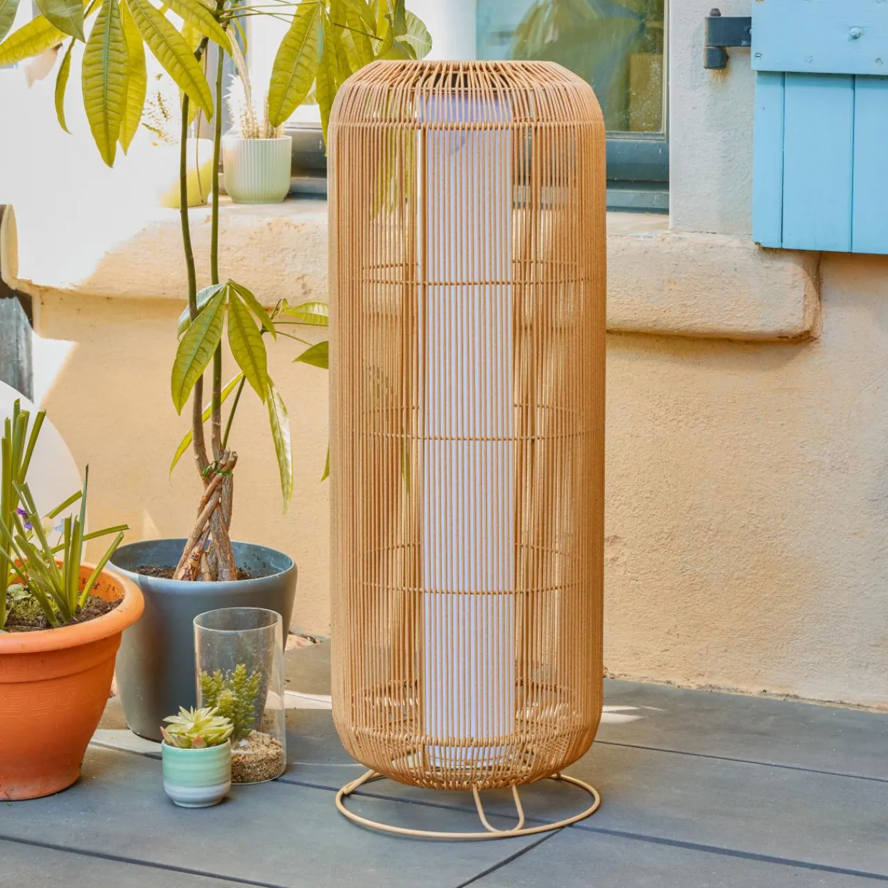 Luminaire Jardin|Eclairage Extérieur|Atmosphera, cru017dateur d'intu017drieur Lampadaire de jardin solaire en corde LED (H78 cm) Loise Beige Naturel