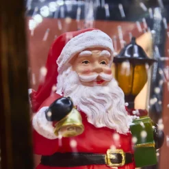 Personnage, Objet Grand Format|Déco Et Objet De Noël|KAEMINGK Lampadaire de Noël illuminé et animé 33 LED (H180 cm) Neige tombante Noir