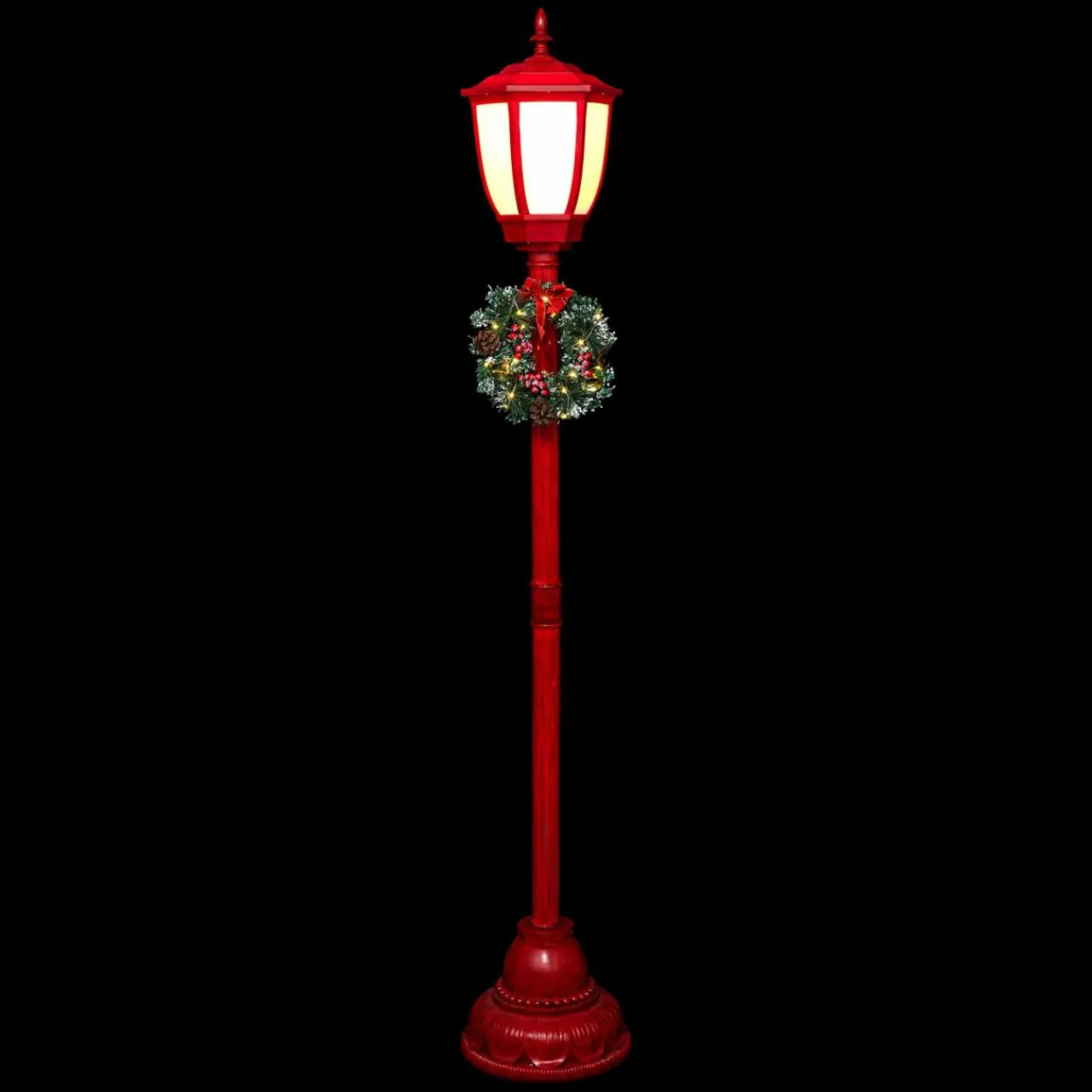 Personnage, Objet Grand Format|Déco Et Objet De Noël|Feeric Lights & Christmas Lampadaire de Noël illuminé (H185 cm) London et Blanc chaud Rouge