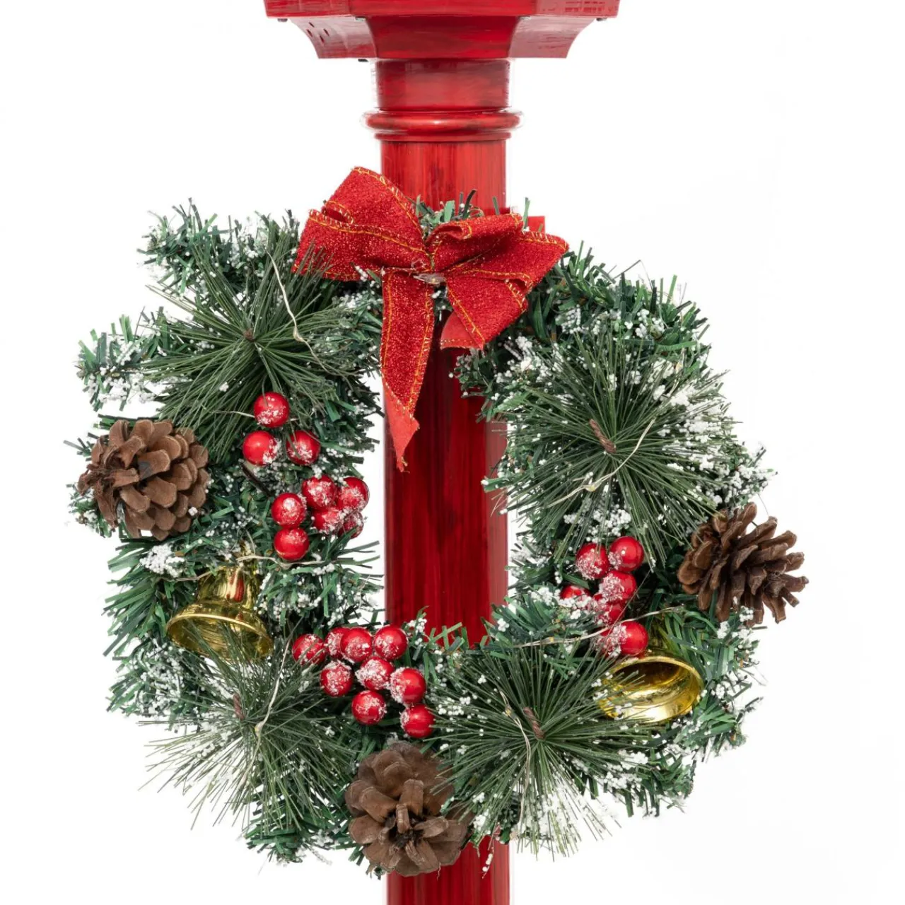 Personnage, Objet Grand Format|Déco Et Objet De Noël|Feeric Lights & Christmas Lampadaire de Noël illuminé (H185 cm) London et Blanc chaud Rouge