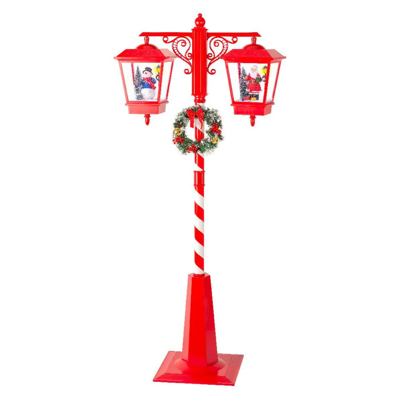 Personnage, Objet Grand Format|Déco Et Objet De Noël|KAEMINGK Lampadaire double illuminé 66 LED (H188 cm) Noël Magique Rouge