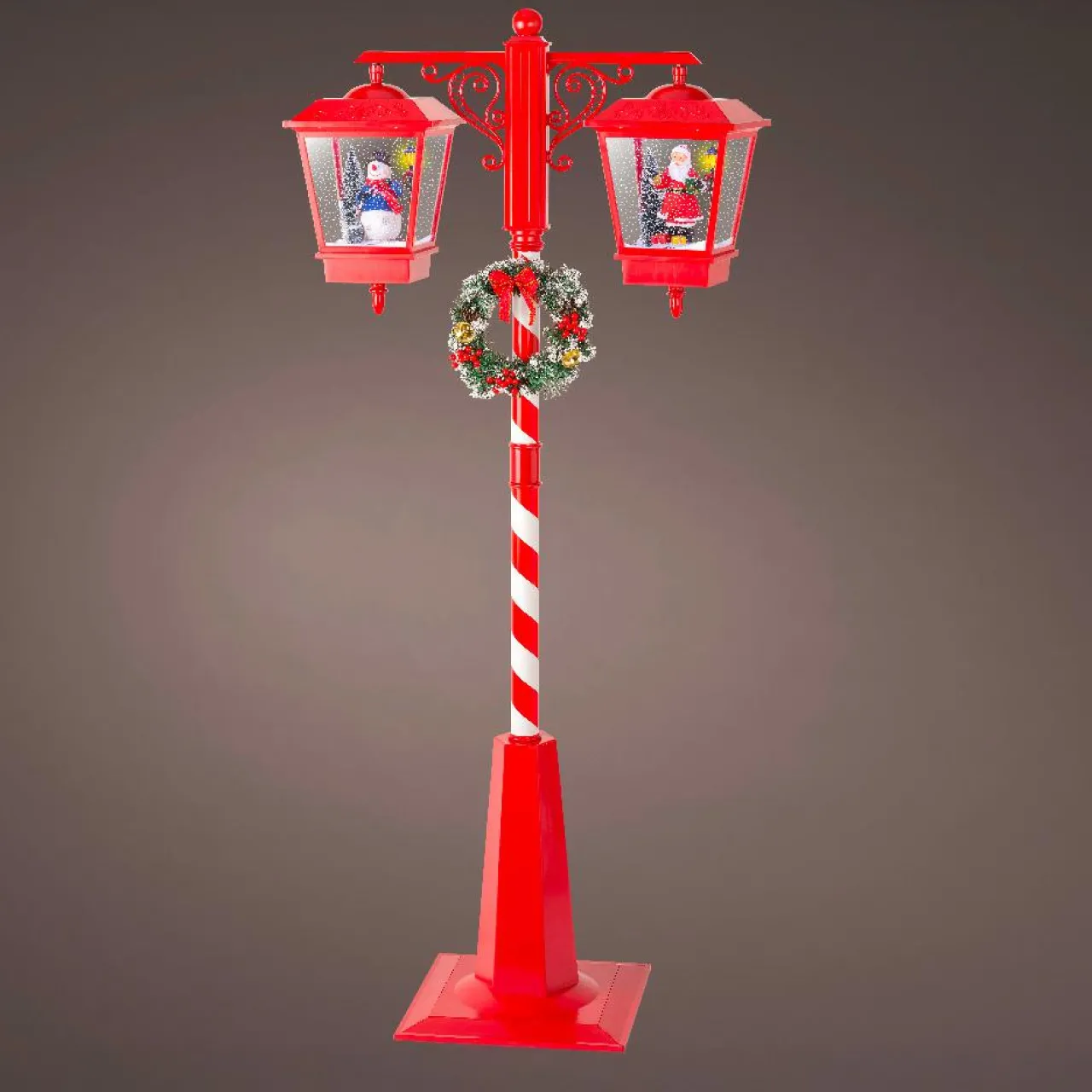 Personnage, Objet Grand Format|Déco Et Objet De Noël|KAEMINGK Lampadaire double illuminé 66 LED (H188 cm) Noël Magique Rouge