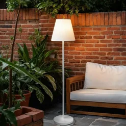 Luminaire Jardin|Eclairage Extérieur|#N/A Lampadaire extérieur sans fil rechargeable USB LED (H150 cm) Brooklyn Blanc