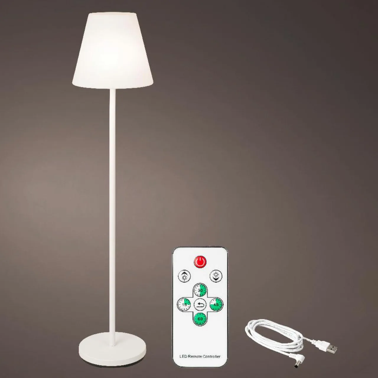 Luminaire Jardin|Eclairage Extérieur|#N/A Lampadaire extérieur sans fil rechargeable USB LED (H150 cm) Brooklyn Blanc