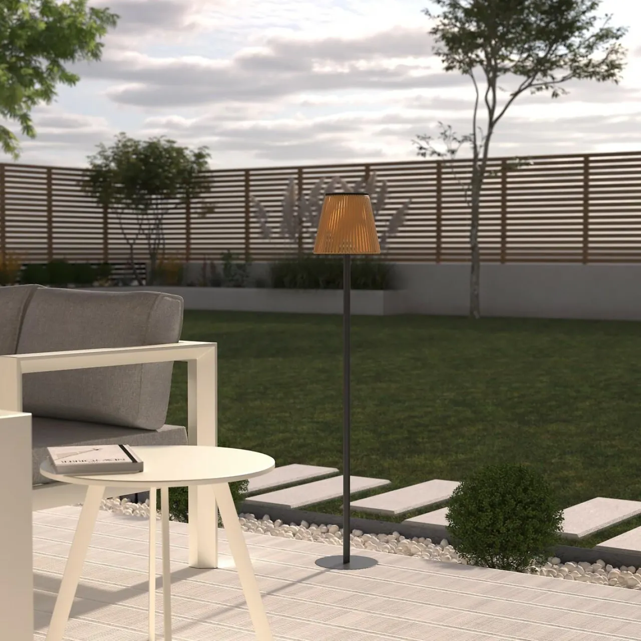 Luminaire Jardin|Eclairage Extérieur|Atmosphera, cru017dateur d'intu017drieur Lampadaire extérieur solaire (H108 cm) Kesy Naturel