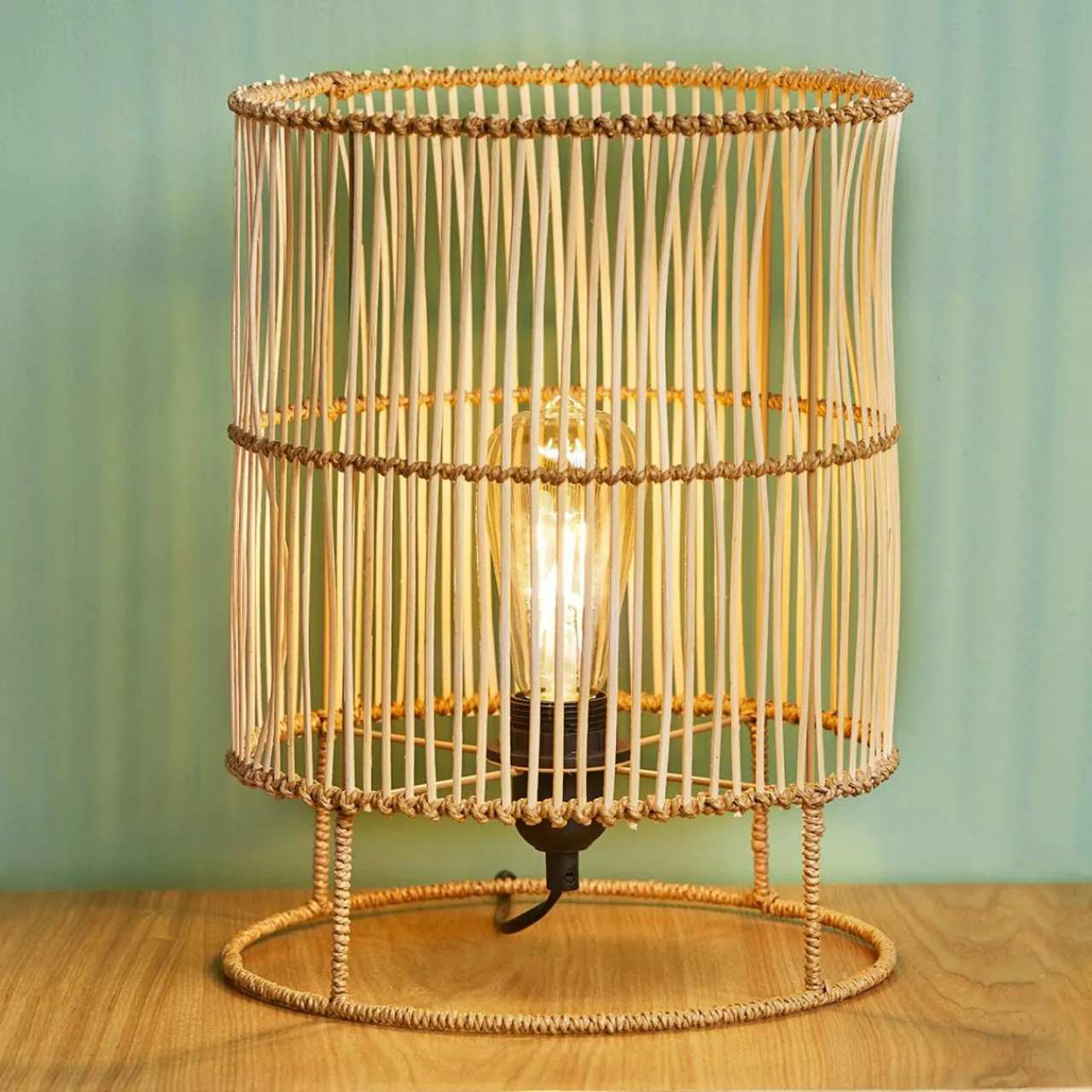 Lampe À Poser|OSTARIA Lampe à poser bambou (H34 cm) Mia Naturel