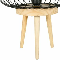 Lampe À Poser|OSTARIA Lampe à poser bois et métal (H38 cm) Cicerone Noir