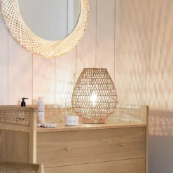 Lampe À Poser|ATMOSPHERA Lampe à poser bois et papier (H35,5 cm) Etel Naturel