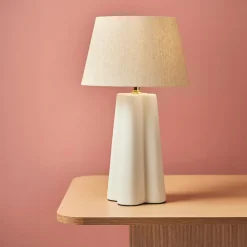 Lampe À Poser|OSTARIA Lampe à poser céramique et coton (H45 cm) Cezanne he Blanc