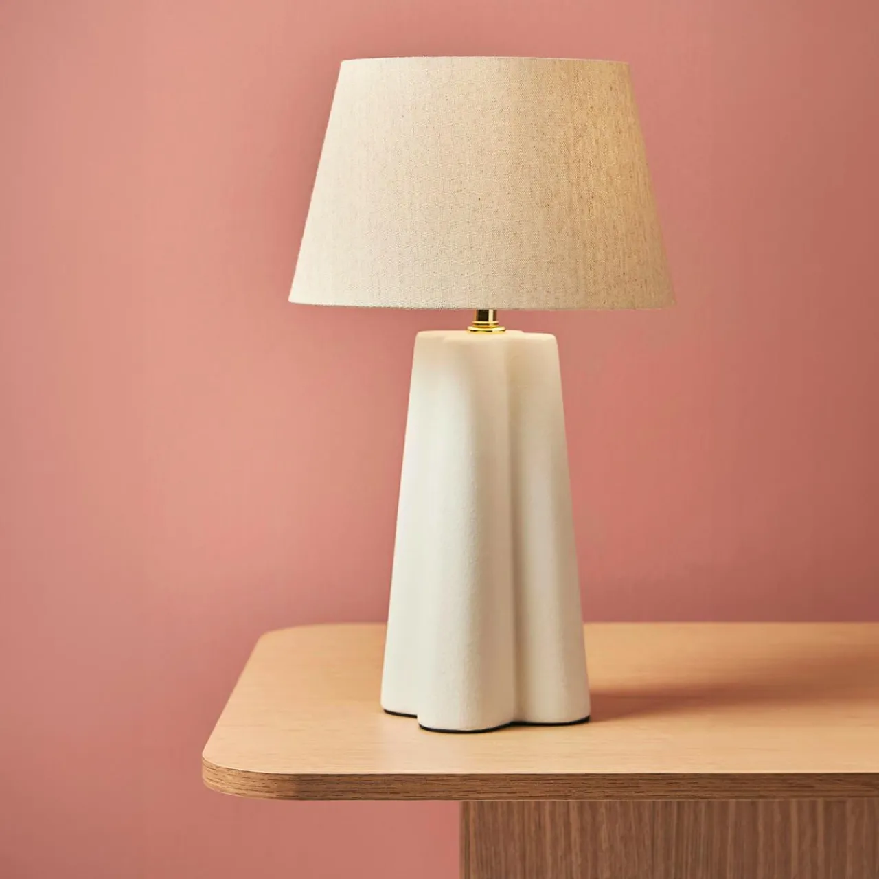 Lampe À Poser|OSTARIA Lampe à poser céramique et coton (H45 cm) Cezanne he Blanc