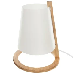 Lampe À Poser|ATMOSPHERA Lampe à poser en bois (H26 cm) Roni he Blanc