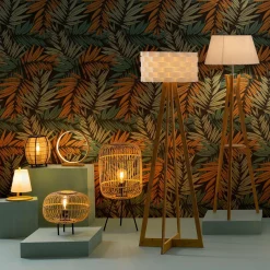 Lampe À Poser|ATMOSPHERA Lampe à poser en bois (H26 cm) Roni he Blanc