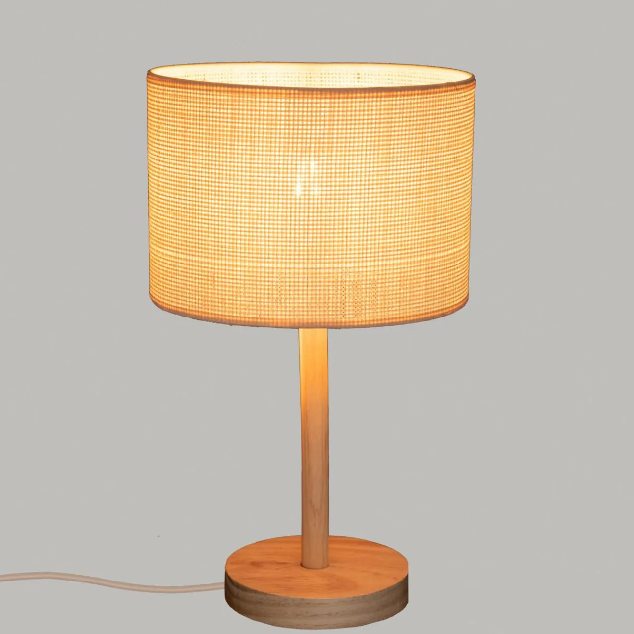 Lampe À Poser|ATMOSPHERA Lampe à poser en bois (H42 cm) Della Beige