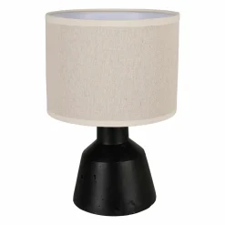 Lampe À Poser|OSTARIA Lampe à poser en ciment (H29 cm) Portland et beige Noir