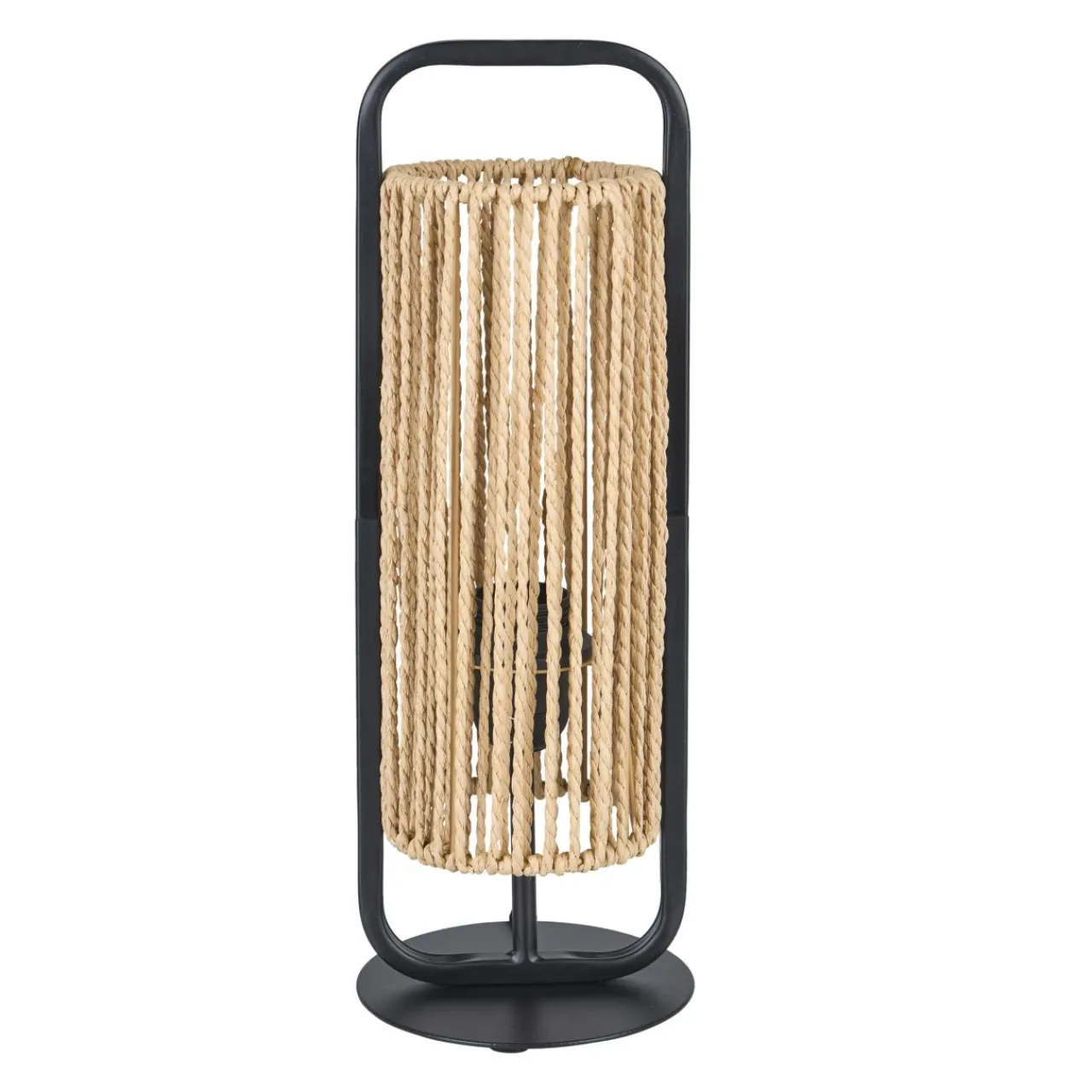 Lampe À Poser|OSTARIA Lampe à poser en Corde et Métal (H37 cm) Tanzanie et beige Noir