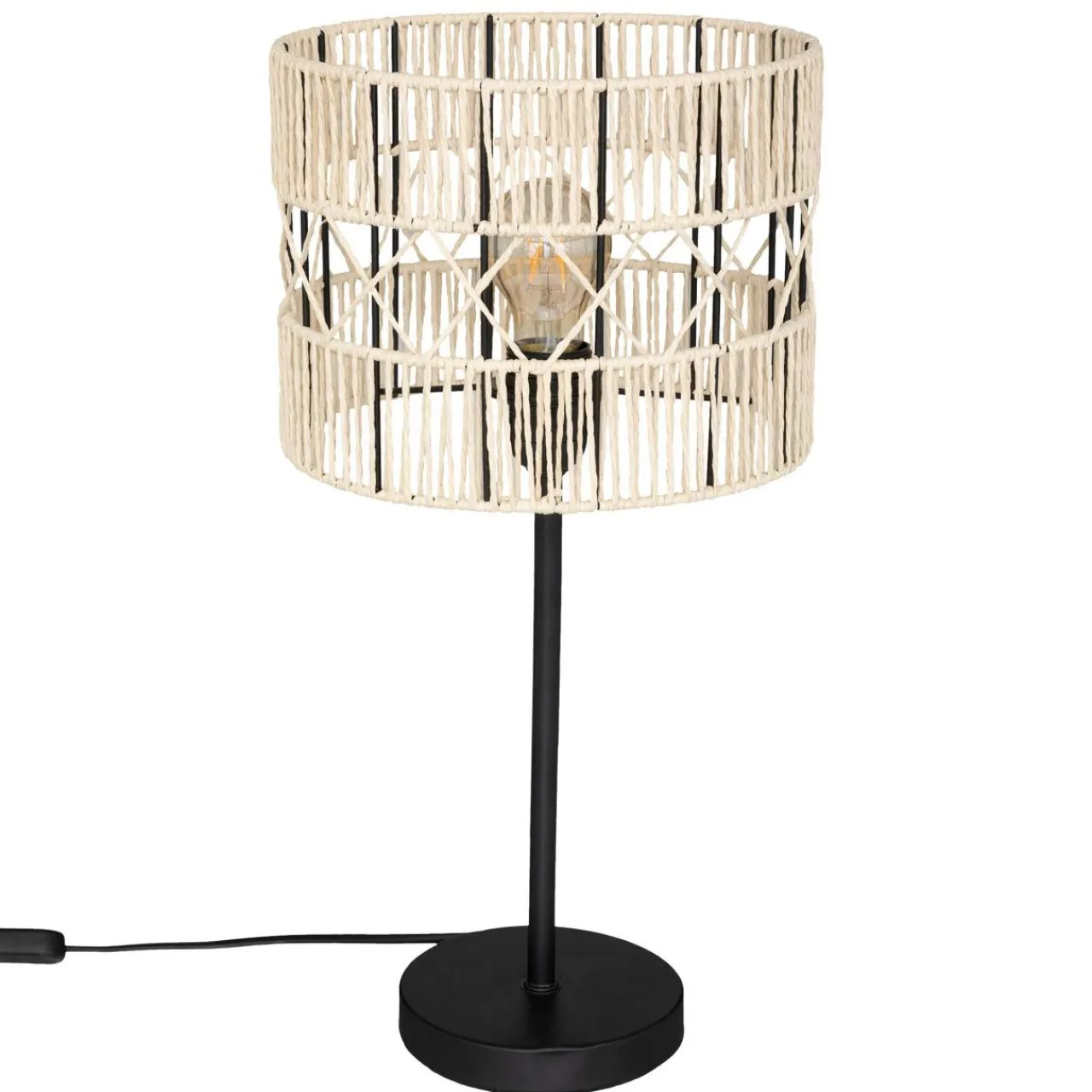 Lampe À Poser|ATMOSPHERA Lampe à poser en corde (H47 cm) Cosy Beige