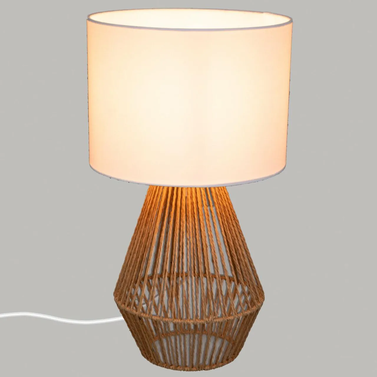 Lampe À Poser|ATMOSPHERA Lampe à poser en cordes (H40 cm) Lila le Naturel