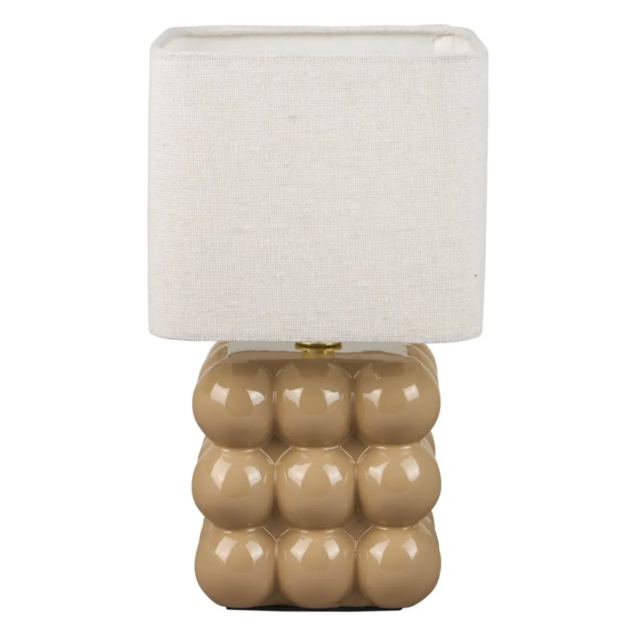 Lampe À Poser|OSTARIA Lampe à poser en céramique (H27 cm) Pompon Beige