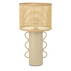 Lampe À Poser|OSTARIA Lampe à poser en métal et bambou (H35 cm) Amphore Beige