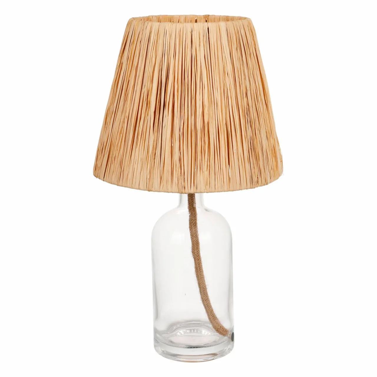Lampe À Poser|OSTARIA Lampe à poser en verre et corde (H40 cm) Haddock Naturel