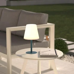 Luminaire Jardin|Eclairage Extérieur|Atmosphera, cru017dateur d'intu017drieur Lampe à poser extérieur LED métal (H30,5 cm) Zack Bleu canard