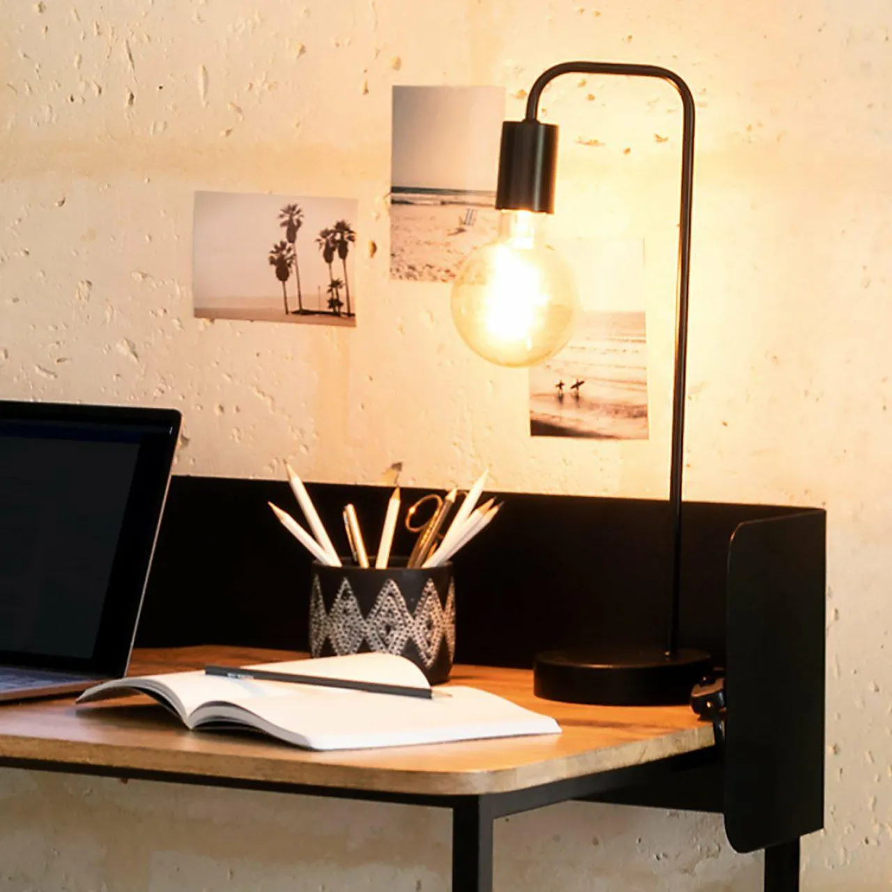 Lampe À Poser|ATMOSPHERA Lampe à poser métal (H45,5 cm) Arietis Noir