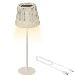 Luminaire Jardin|Eclairage Extérieur|KAEMINGK Lampe de table extérieure solaire LED (H38 cm) Marylebone Blanc