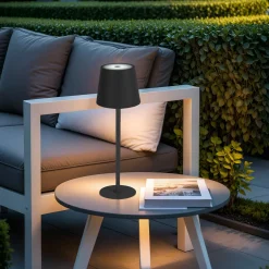 Luminaire Jardin|Eclairage Extérieur|#N/A Lampe de table sans fil rechargeable USB 48 LED (H37 cm) Brooklyn Noir