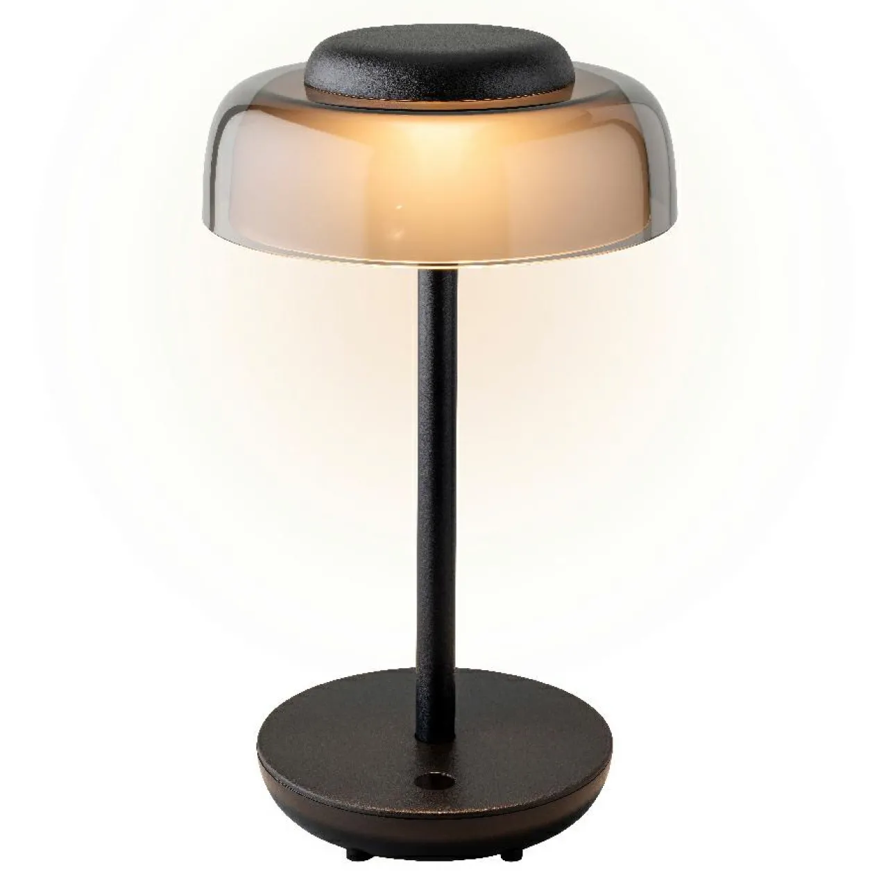 Luminaire Jardin|Eclairage Extérieur|#N/A Lampe de table sans fil rechargeable USB 18 LED (H28 cm) Tribeca Noir