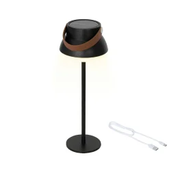 Luminaire Jardin|Eclairage Extérieur|KAEMINGK Lampe de table solaire 100 lumens (H36 cm) Tokyo Noir