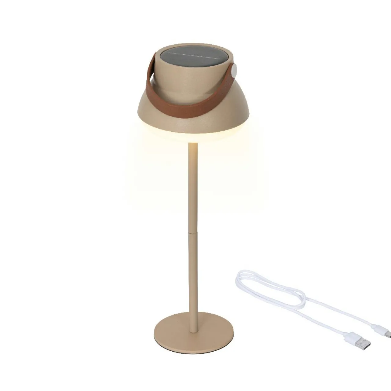 Luminaire Jardin|Eclairage Extérieur|KAEMINGK Lampe de table solaire 100 lumens (H36 cm) Tokyo Beige