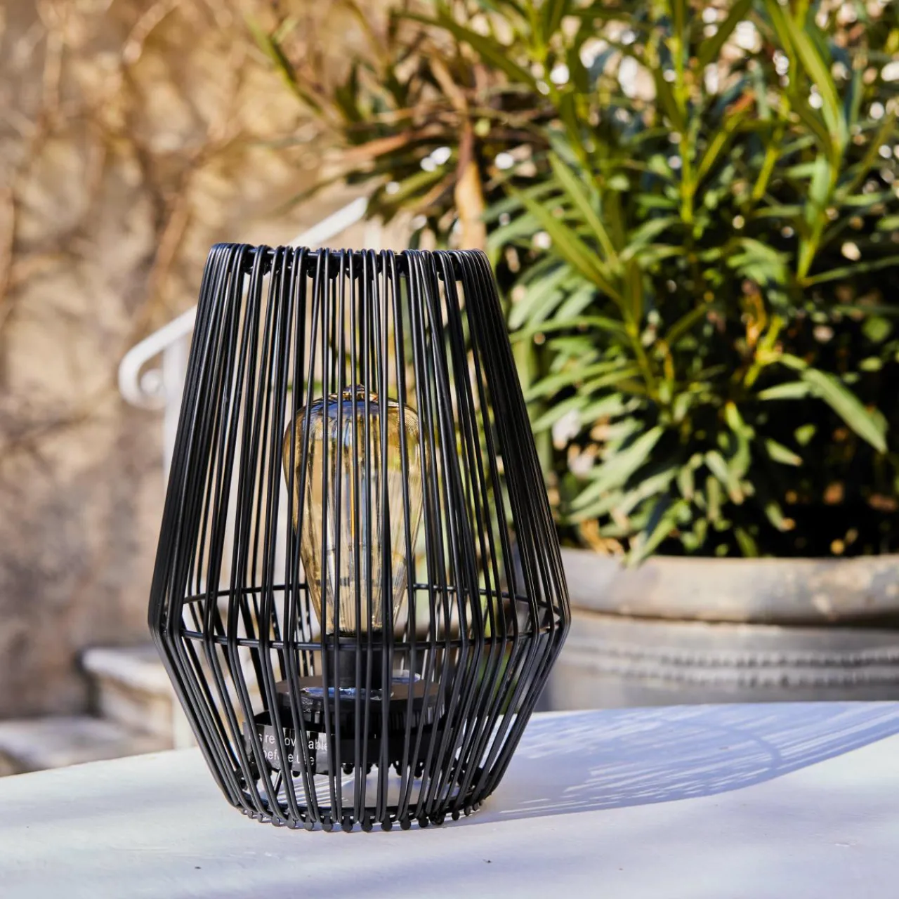 Luminaire Jardin|Eclairage Extérieur|#N/A Lampe de table solaire LED (H23 cm) Calabre Noir