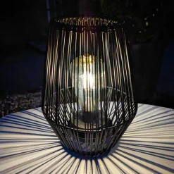 Luminaire Jardin|Eclairage Extérieur|#N/A Lampe de table solaire LED (H23 cm) Calabre Noir