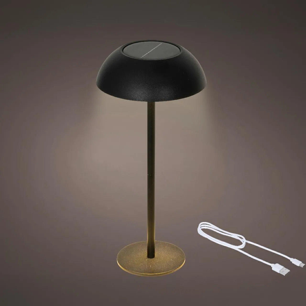 Luminaire Jardin|Eclairage Extérieur|KAEMINGK Lampe de table solaire LED (H33 cm) Malibu Noir