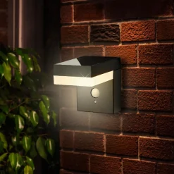 Luminaire Jardin|Eclairage Extérieur|KAEMINGK Lampe murale solaire 600 lumens (H12,5 cm) Elite Gris Anthracite