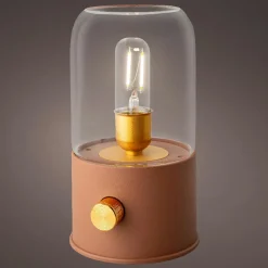 Luminaire Jardin|Eclairage Extérieur|#N/A Lampe tempête sans fil rechargeable USB (H20 cm) Terracotta Orange