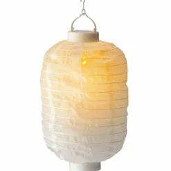 Luminaire Jardin|Eclairage Extérieur|#N/A Lanterne chinoise solaire LED (D20 cm) Cylindre effet flamme chaud Blanc