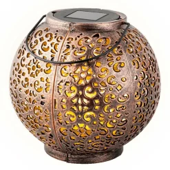 Luminaire Jardin|Eclairage Extérieur|#N/A Lanterne de jardin solaire LED (H17 cm) Palazzo Brun rustique Marron