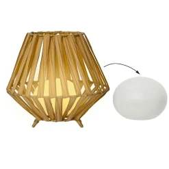 Luminaire Jardin|Eclairage Extérieur|#N/A Lanterne de table solaire LED (H22,5 cm) Augusta clair Marron