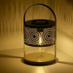 Luminaire Jardin|Eclairage Extérieur|#N/A Lanterne solaire de table (H22,5 cm) à LED Noir