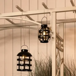 Luminaire Jardin|Eclairage Extérieur|#N/A Lanterne solaire métal LED (H18,5 cm) Julia Noir