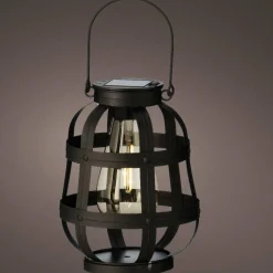 Luminaire Jardin|Eclairage Extérieur|#N/A Lanterne solaire métal LED (H18,5 cm) Julia Noir