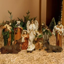 Crèche, Santon Grand Format|Personnages De Crèche|KAEMINGK Les 10 grands santons (Hauteur 47 cm) de Marine Multicolore