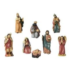 Personnages De Crèche|KAEMINGK Les 8 santons (Hauteur 9 cm) de Valentine Multicolore