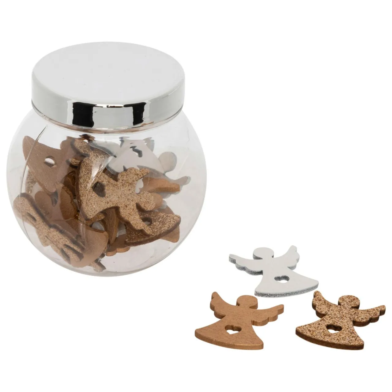 Déco De Table|JJA Lot de 24 anges ajourés en à parsemer Bois