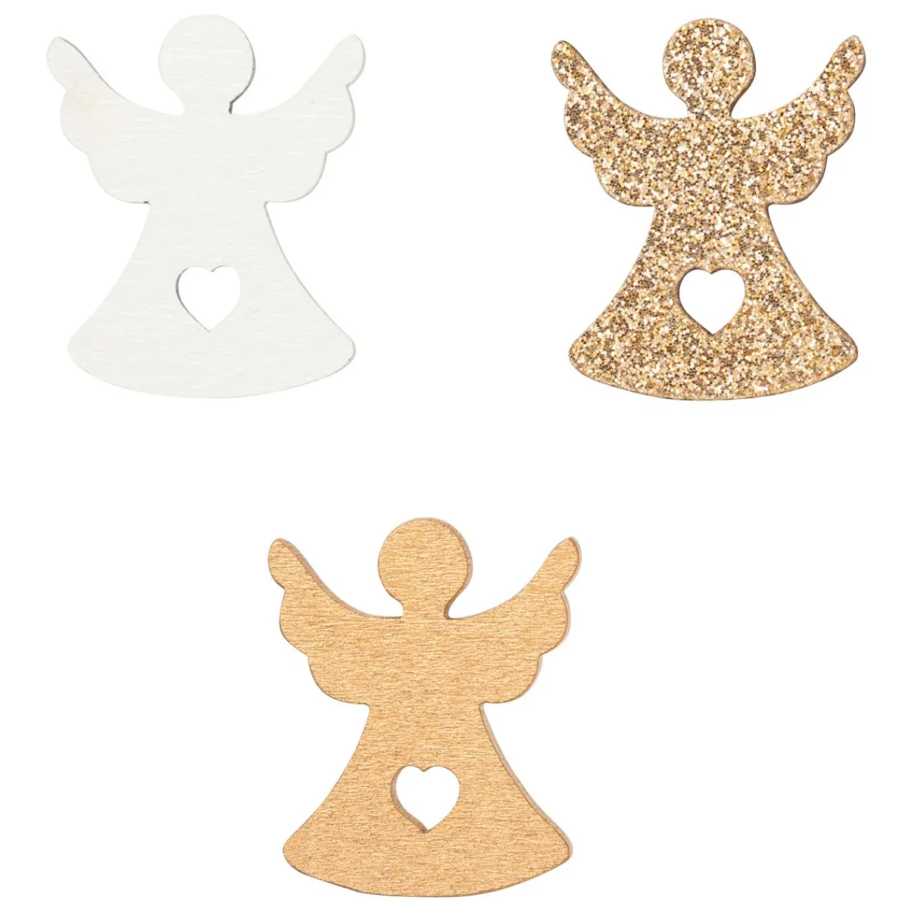 Déco De Table|JJA Lot de 24 anges ajourés en à parsemer Bois