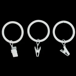 Embrasse, Pince Et Anneaux|LUANCE Lot de 8 anneaux à pinces tringle rideau (D20 mm) Jim mat Blanc