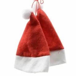 Décoration De Sapin|KAEMINGK Lot de 2 bonnets à suspendre (H14 cm) Mini bonnets Rouge