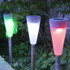 Luminaire Jardin|Eclairage Extérieur|#N/A Lot de 10 bornes de jardin solaires (H26 cm) Marly Multicolore