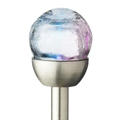 Luminaire Jardin|Eclairage Extérieur|#N/A Lot de 6 bornes de jardin solaires (H24,5 cm) Verre craquelé Multicolore